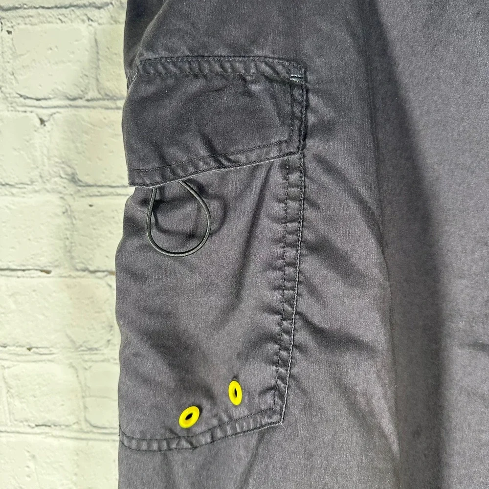 DC Shoes Mens‎ Board Shorts Black Yellow Logo Cargo Pocket Swim Trunks Size 38